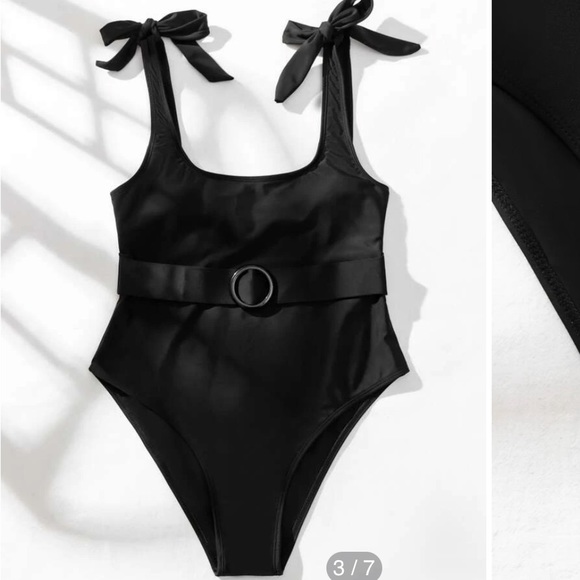 SHEIN Black Belted One Piece - Picture 2 of 6